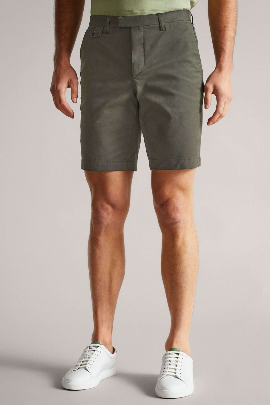 Clothing * | Ted Baker Khaki Green Ashfrd Chino Shorts Attractive