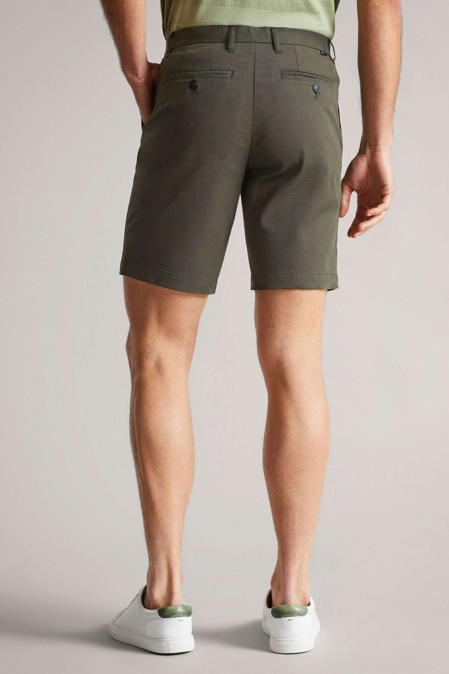 Clothing * | Ted Baker Khaki Green Ashfrd Chino Shorts Attractive