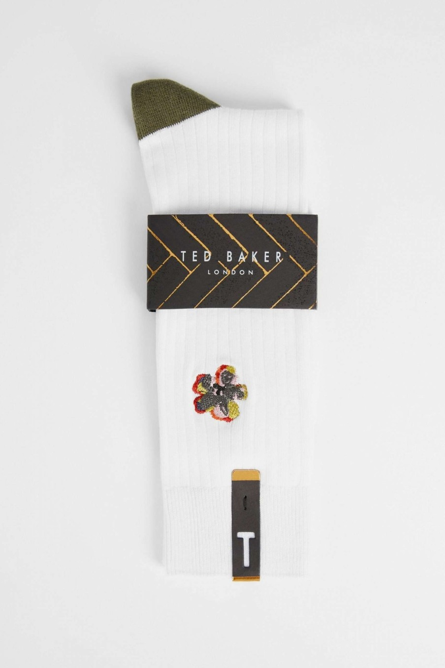 Homeware * | Ted Baker White Boelow Flower Embroidery Socks Cut Price