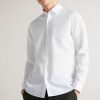 Clothing * | Ted Baker Men White Sonikk Long Sleeve Tonal Poplin Shirt Limited Edition