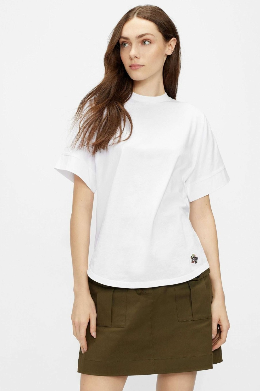 Clothing * | Ted Baker White Erisana Easy Fit Grown Up Sleeve T-Shirt New Threads