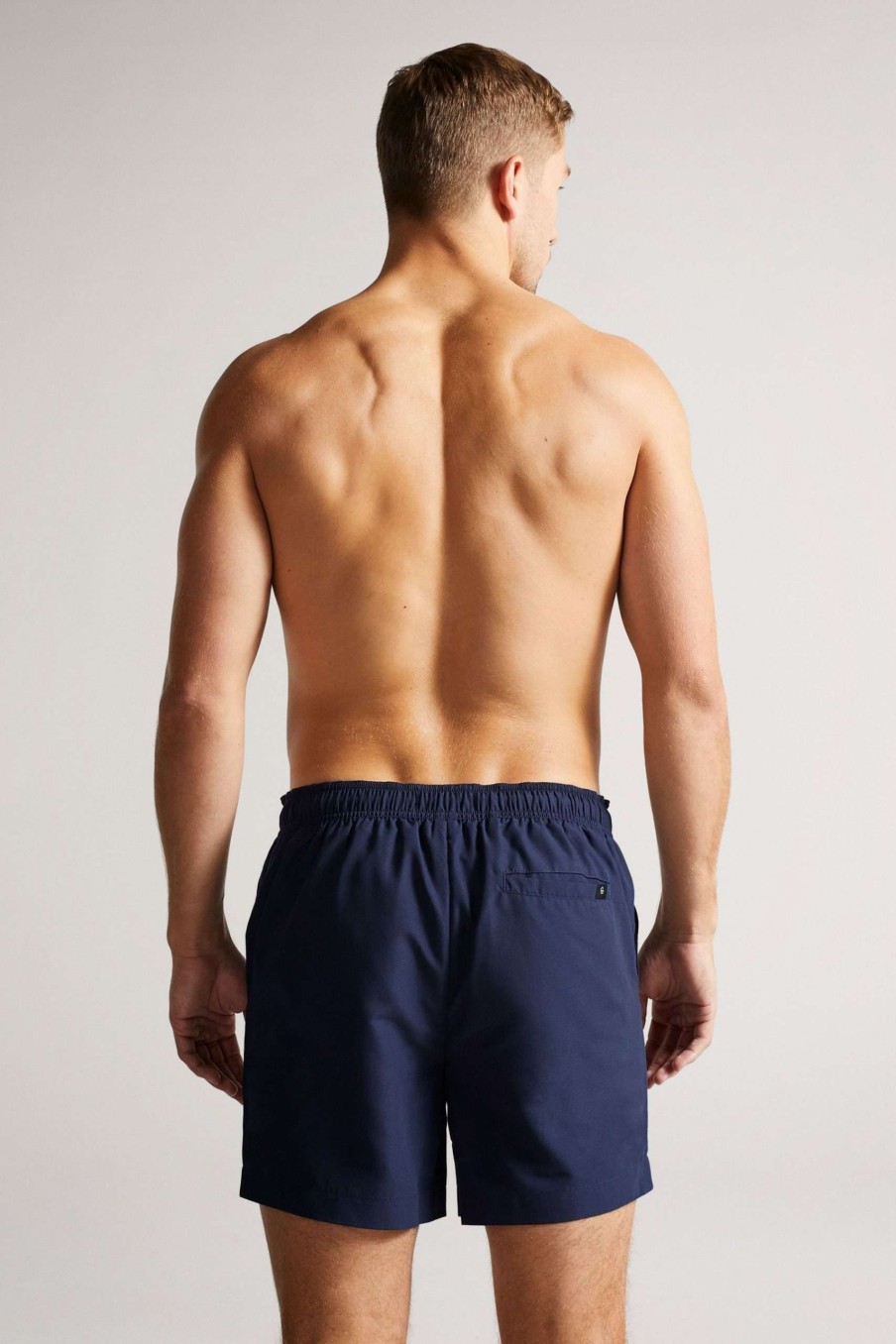 Clothing * | Ted Baker Trehil Navy Blue Plain Swim Shorts Sale Online