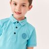 Clothing * | Ted Baker Blue Textured Polo Shirt New Threads