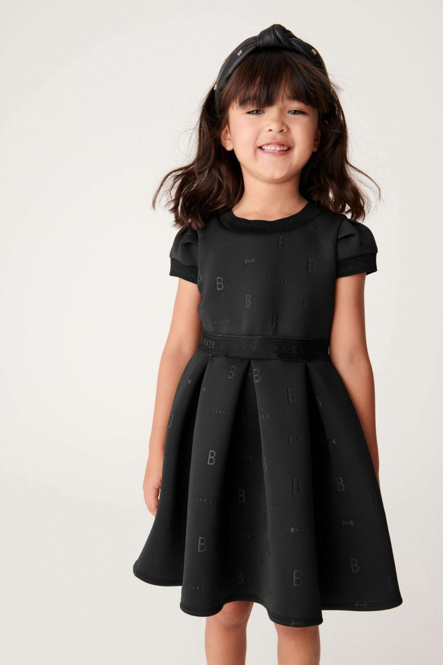 Clothing * | Ted Baker Black Embossed Scuba Dress Opening Sales