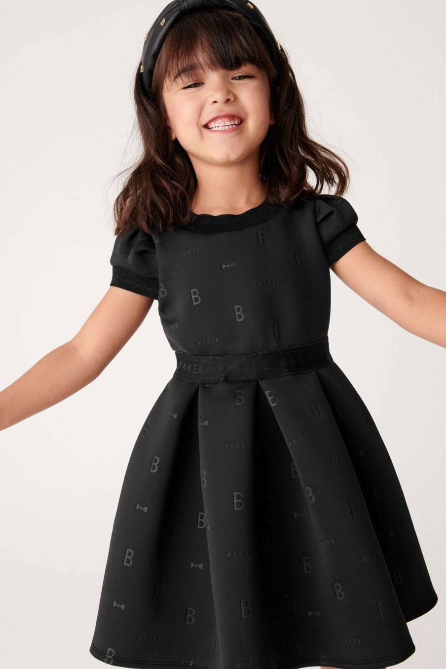 Clothing * | Ted Baker Black Embossed Scuba Dress Opening Sales