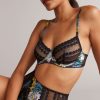 Clothing * | Ted Baker Black Floral Non Pad Underwire Bra Sale Online