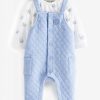 Gift Set * | Ted Baker Blue Quilted Dungarees Set Opening Sales