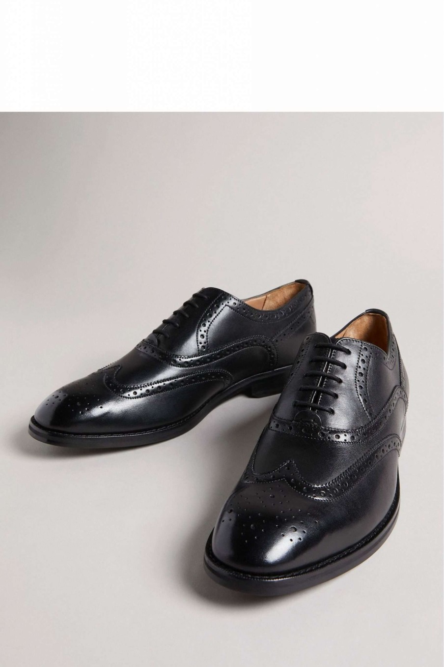 Footwear * | Ted Baker Amaiss Black Formal Leather Brogue Shoes Excellent Quality