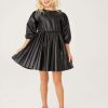 Clothing * | Ted Baker Black Pu Collar Dress Cut Price