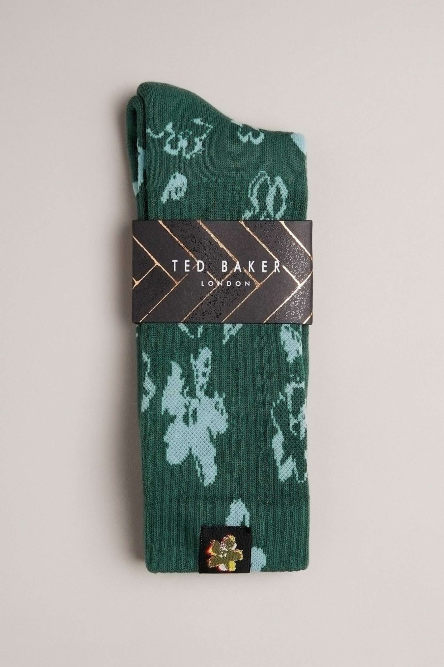 Homeware * | Ted Baker Magsock Green Magnolia Pattern Socks Closeout Sale