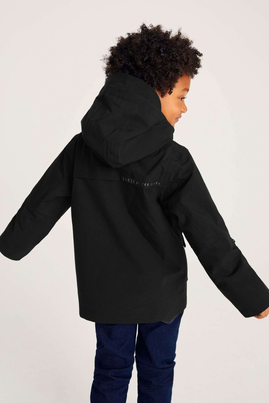 Clothing * | Ted Baker Black Waterproof Jacket Opening Sales