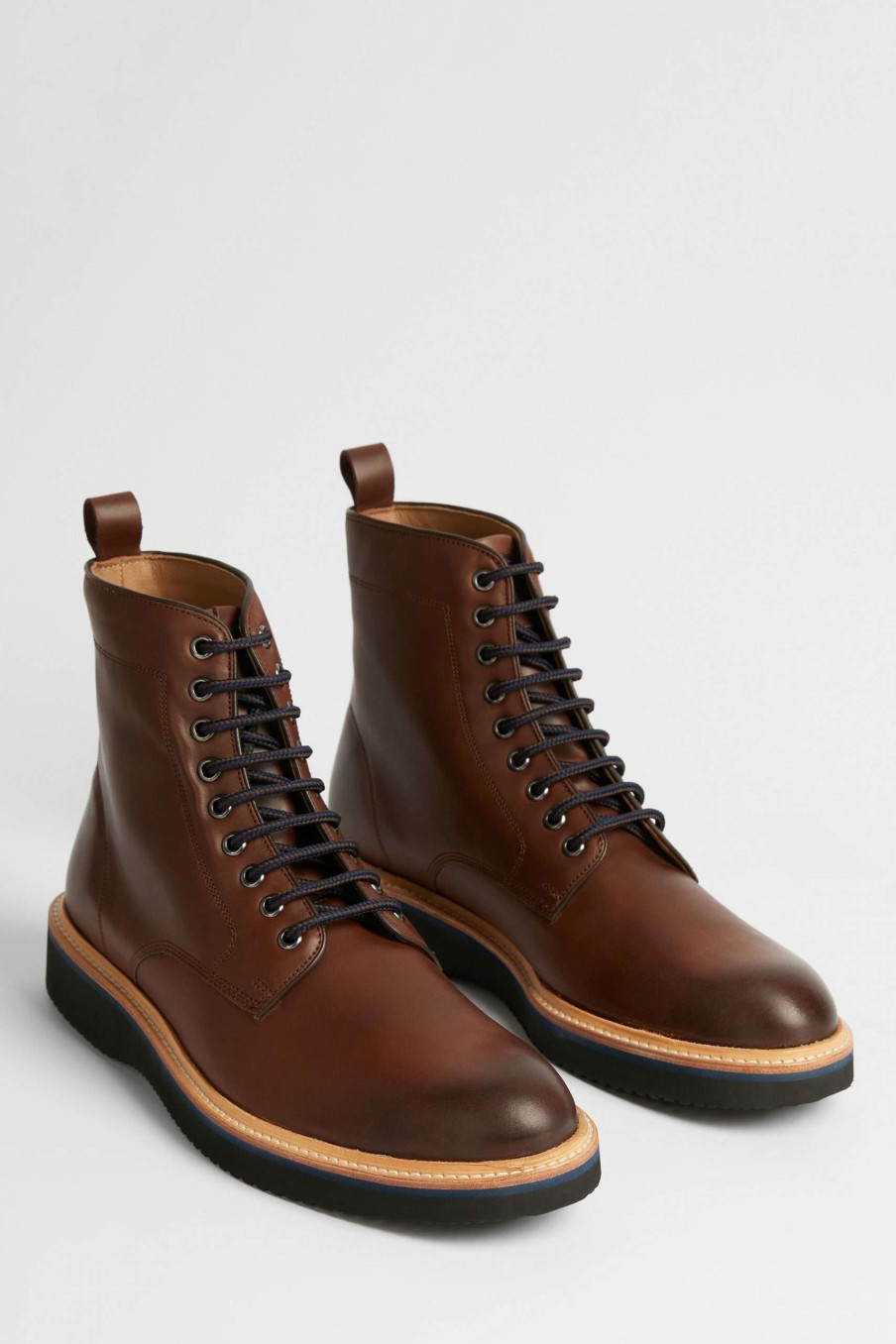 Footwear * | Ted Baker Brown Linton Wedge Sole Derby Boots Shop