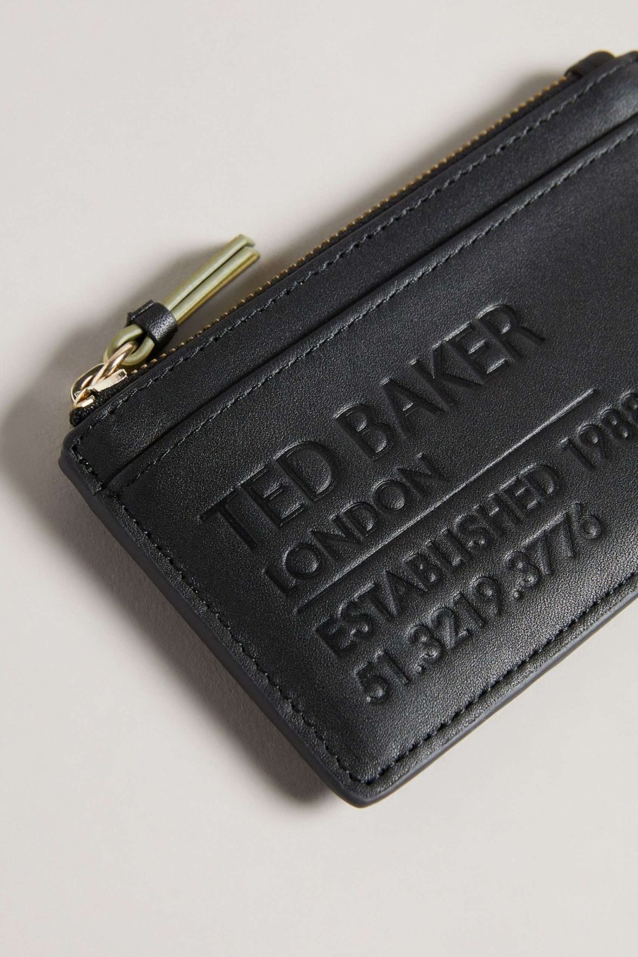 Homeware * | Ted Baker Darcena Black Branded Webbing Zip Coin Purse Hot Selling