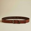 Homeware * | Ted Baker Brown Keepsak Contrast Keeper Leather Belt Online Store