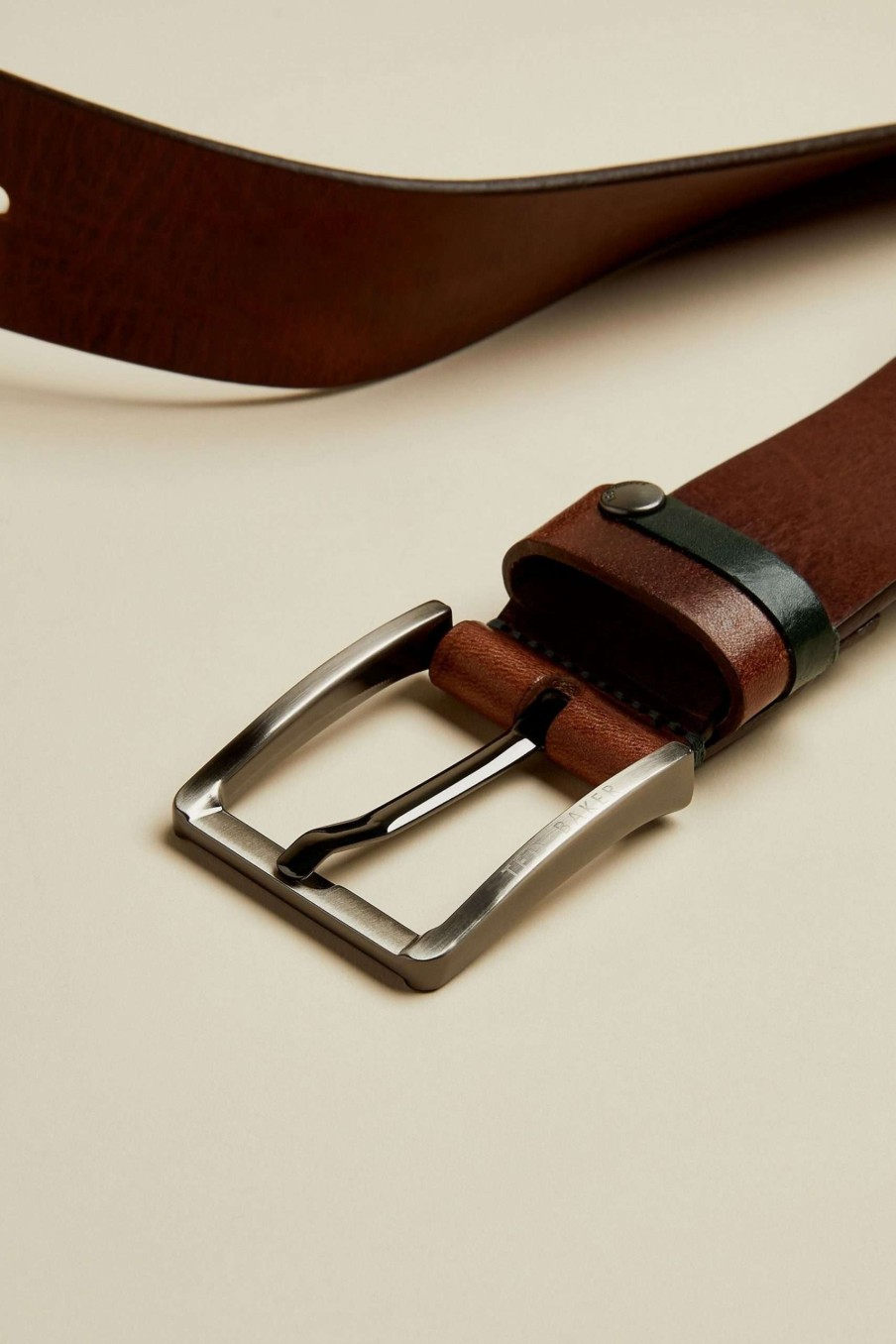 Homeware * | Ted Baker Brown Keepsak Contrast Keeper Leather Belt Online Store