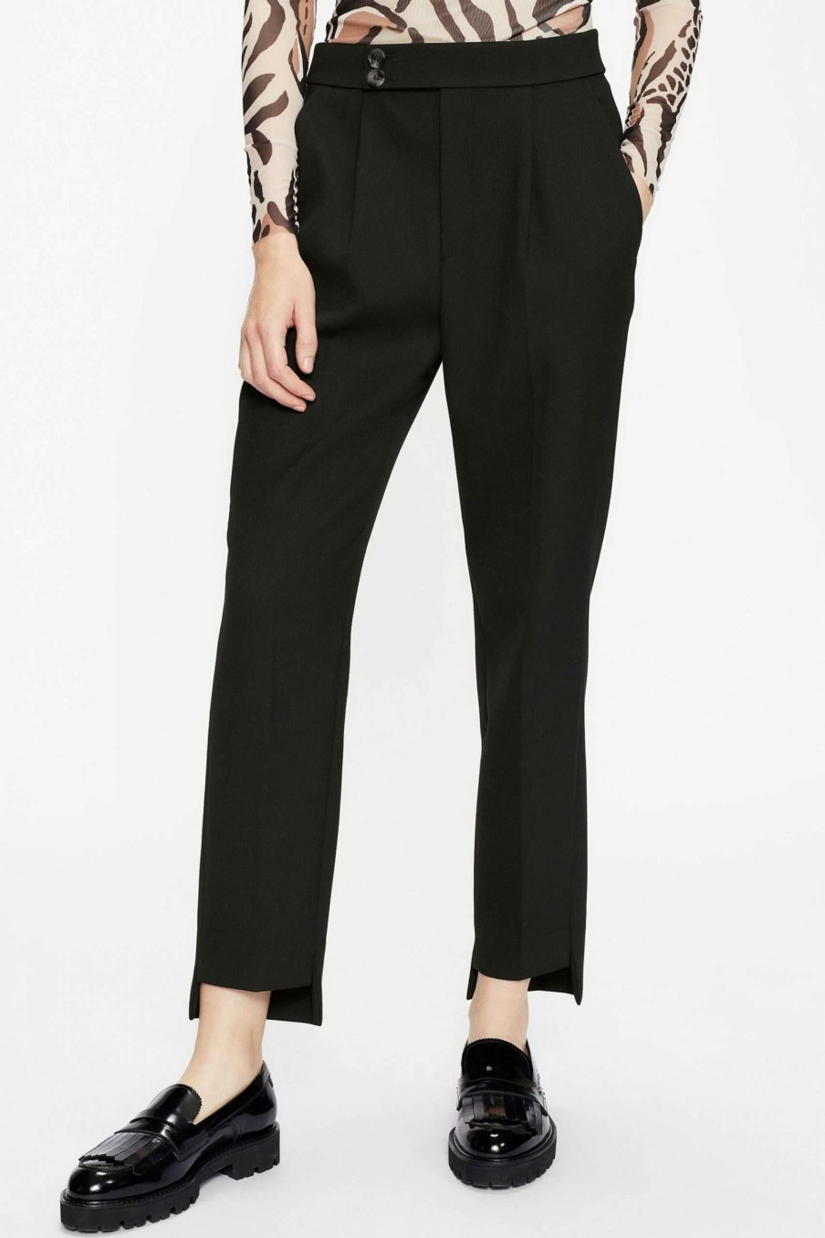 Clothing * | Ted Baker Black Popieyt Tailored Slim Tapered Leg Trousers Fashion