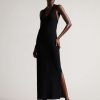 Clothing * | Ted Baker Sileina Black Machine Crochet Knit Column Dress Sale Online