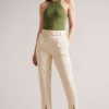 Clothing * | Ted Baker Cream Ninette High Waist Carrot Leg Trousers Limited Edition