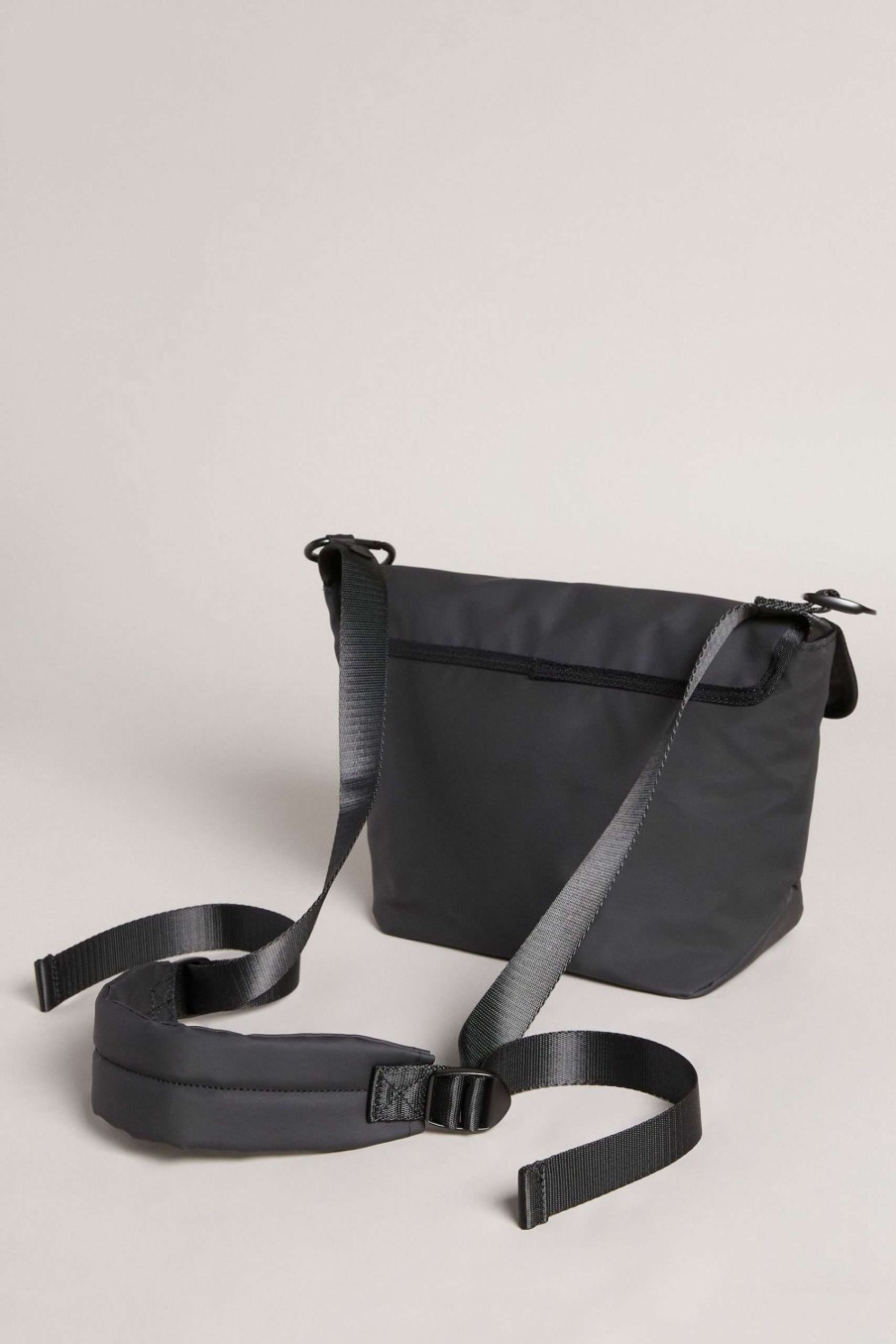 Homeware * | Ted Baker Black Running Rubberised Cross-Body Bag Quick Delivery