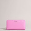 Homeware * | Ted Baker Garcey Pink Large Zip Around Purse Opening Sales