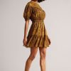 Clothing * | Ted Baker Mairley Yellow Yoke Detail Printed Mini Dress Popular