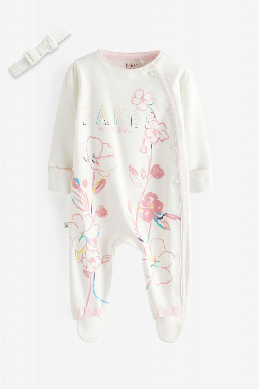 Gift Set * | Ted Baker White Sleepsuit And Headband Set Special