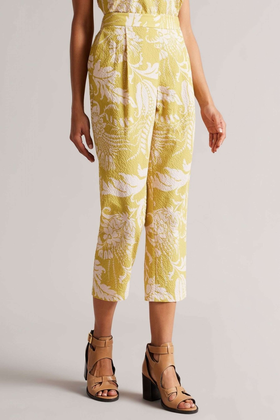 Clothing * | Ted Baker Yellow Kaylani High Waist Carrot Leg Trousers Limited Edition